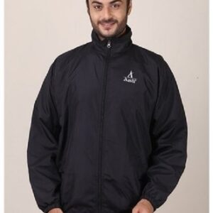 Anti Wrinkle Black Color, Plain Design And Full Sleeves Mens Pvc Windcheater Jacket Chest Size: Comes In Various Sizes