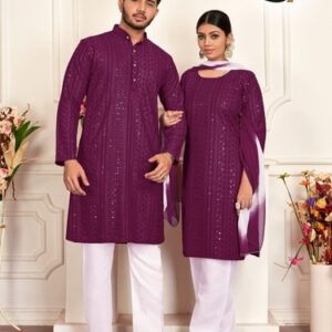 Mens And Womens Kurti Combo - Sleeve Style: Long Sleeve